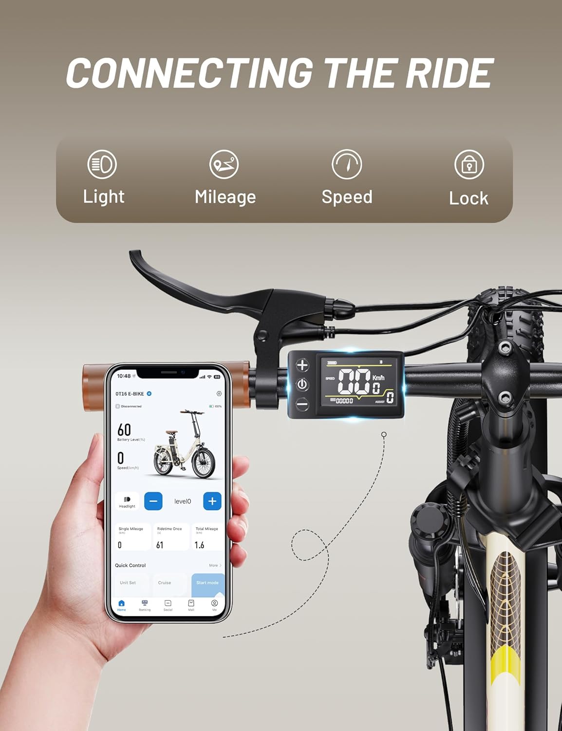 ONESPORT OT16-2 Vélo Électrique Pliant – Image 3