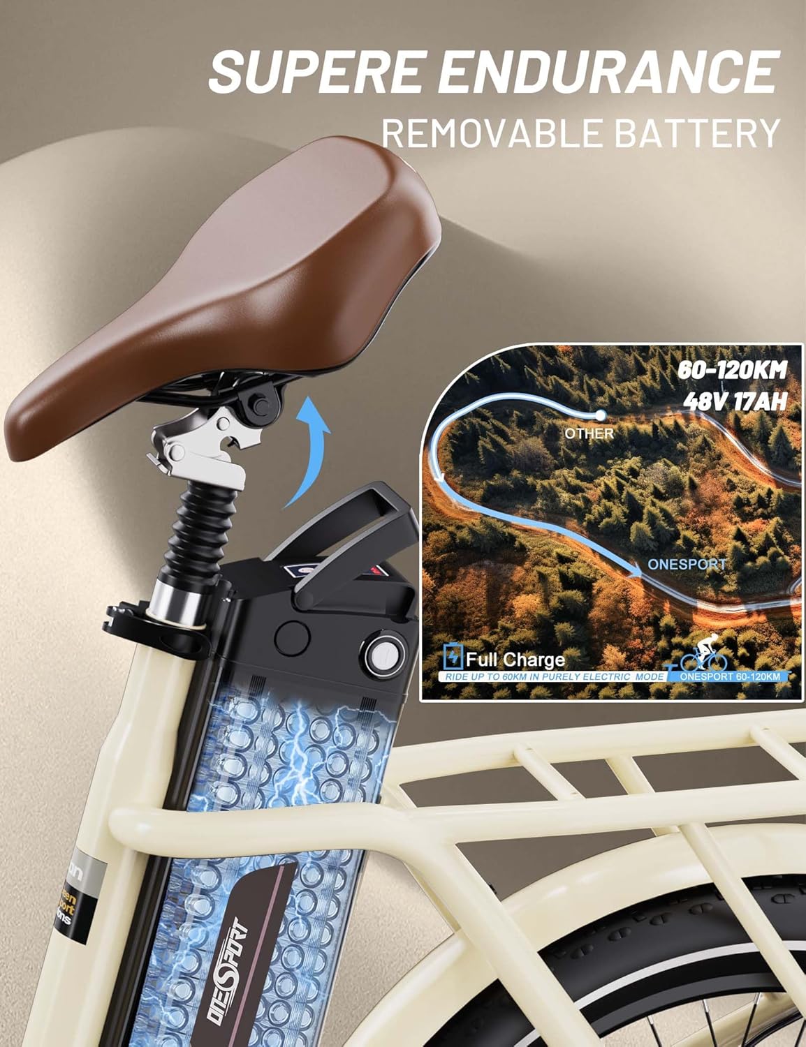 ONESPORT OT16-2 Vélo Électrique Pliant – Image 5